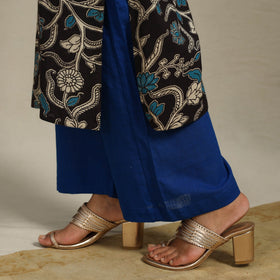 Black Printed Cotton Straight Kalamkari Kurta