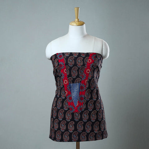  Block Print Cotton Ajrakh Kurta Material Online