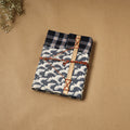 Printed fabric cover handmade paper notebook with thread