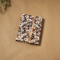 Printed fabric cover handmade paper notebook with thread