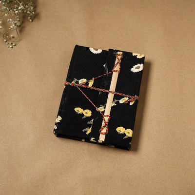 Printed fabric cover handmade paper notebook with thread