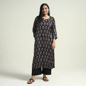  Ajrakh Block Printed Modal Silk Kurta with Palazzo Set 