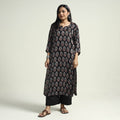  Ajrakh Block Printed Modal Silk Kurta with Palazzo Set 