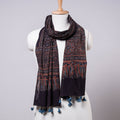 Buy  Ajrakh Block Printed Mul Cotton Stole with Tassels Online at iTokri.com