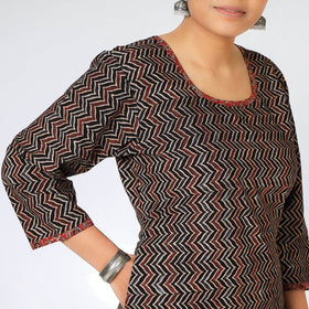  iTokri Casuals - Ajrakh Block Print Cotton Long Kurta 