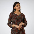 Ajrakh Block Print Cotton Long Kurta for Women