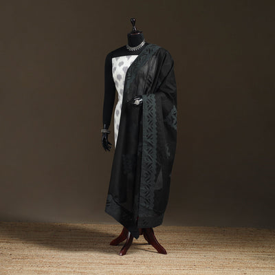 Pure cotton barmer cutwork applique dupatta 14 - handcrafted