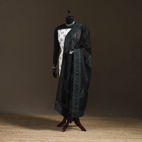 Pure cotton barmer cutwork applique dupatta 14 - handcrafted