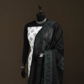 Pure cotton barmer cutwork applique dupatta 14 - handcrafted