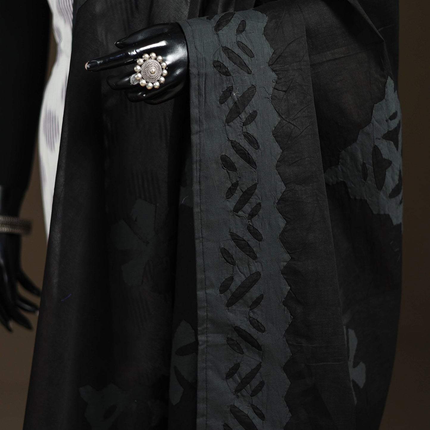 Pure cotton barmer cutwork applique dupatta 14 - handcrafted