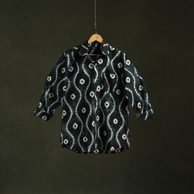 Black - pure cotton full sleeve tie-dye men shibori shirt