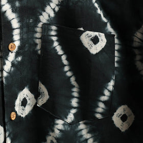 Black - pure cotton full sleeve tie-dye men shibori shirt