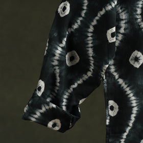 Black - pure cotton full sleeve tie-dye men shibori shirt