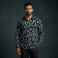 Black - pure cotton full sleeve tie-dye men shibori shirt