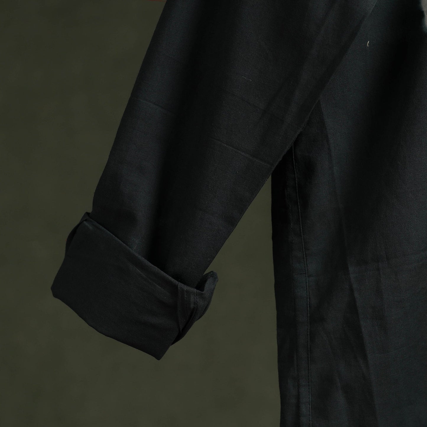 Black - pure cotton full sleeve tie-dye men shibori shirt
