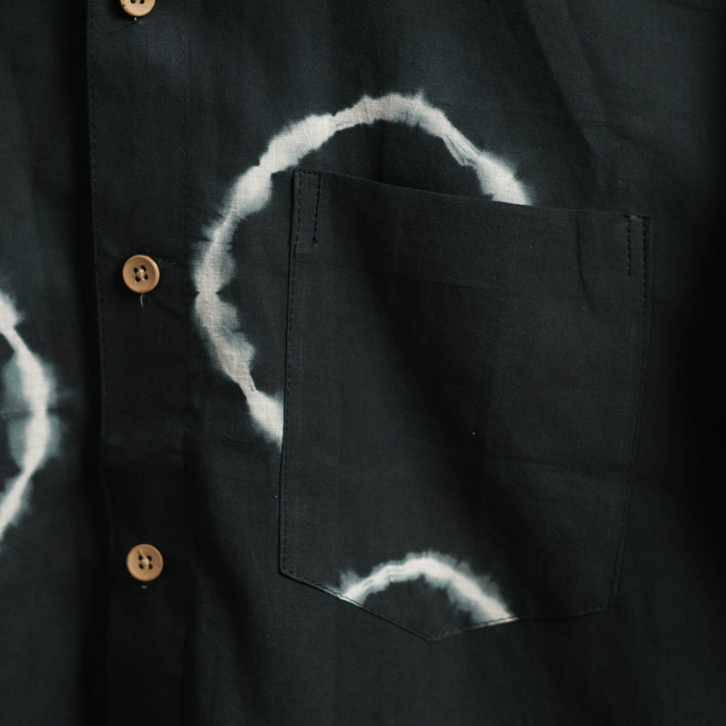 Black - pure cotton full sleeve tie-dye men shibori shirt