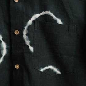 Black - pure cotton full sleeve tie-dye men shibori shirt