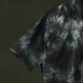 Black - pure cotton half sleeve tie-dye men shibori shirt