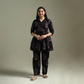 Pure cotton natural dyed ajrakh hand block print night suit