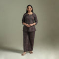 Pure cotton natural dyed ajrakh hand block print night suit