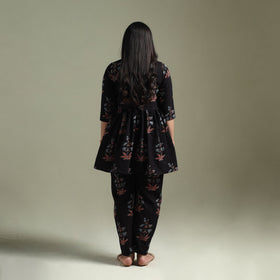 Pure cotton natural dyed ajrakh hand block print night suit