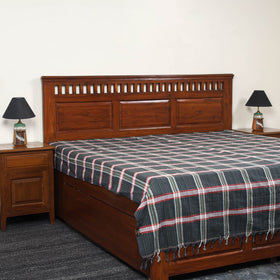 Buy Black Pure Handloom Double Cotton Bed Sheet