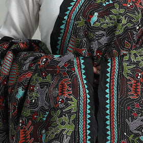  Pure Handloom Silk Bengal Kantha Work Dupatta