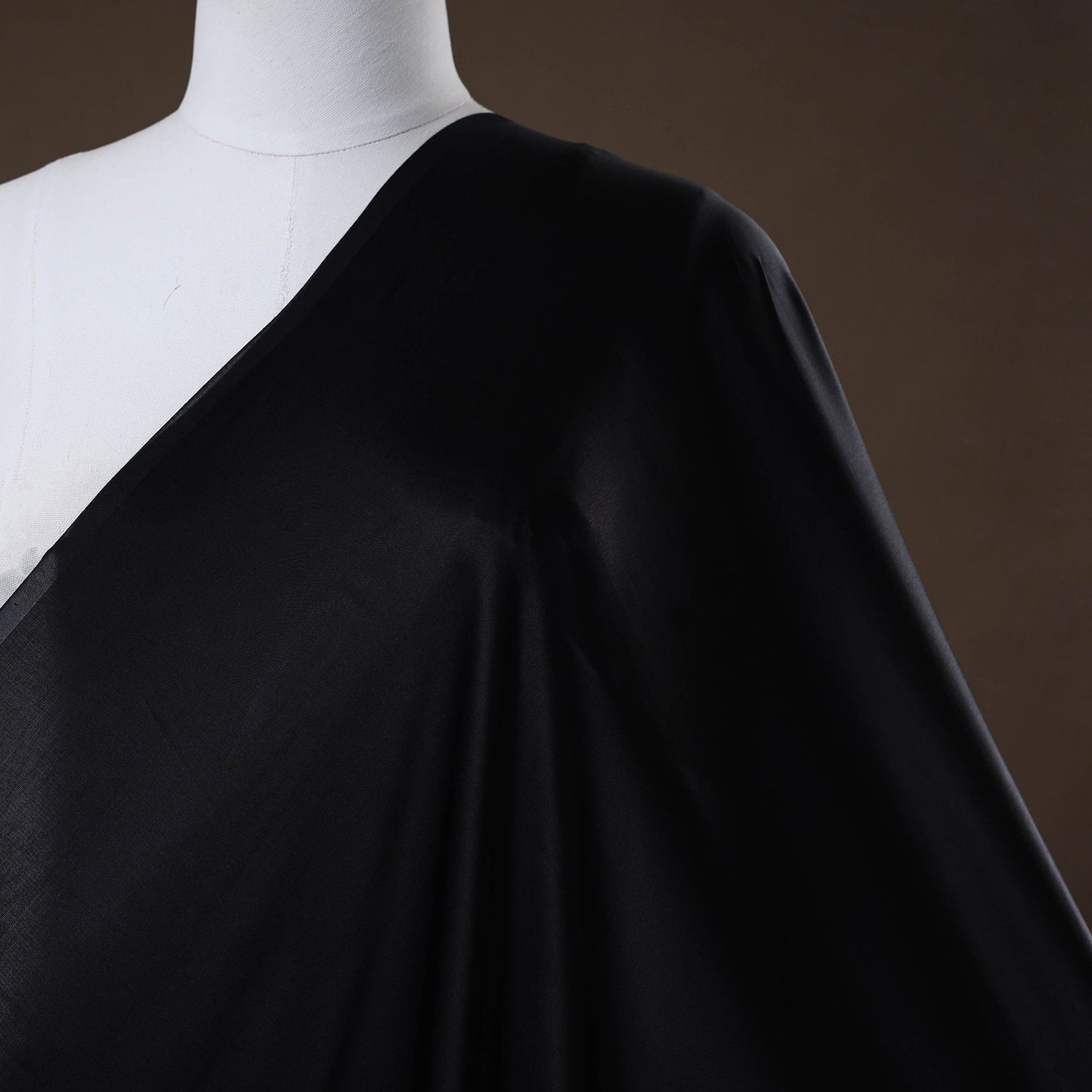 Black - pure mashru silk plain fabric (width - 46 in) 12