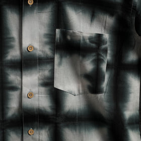 Pure mul cotton half sleeve tie-dye men shibori shirt 02