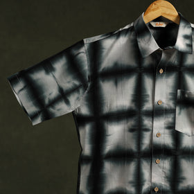 Pure mul cotton half sleeve tie-dye men shibori shirt 02