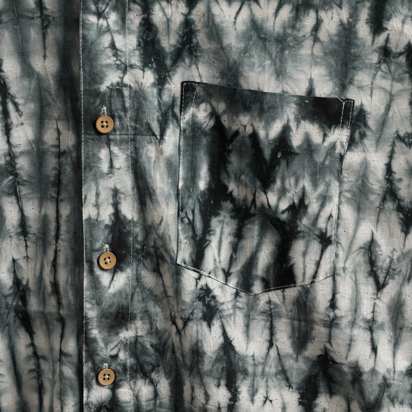 Pure mul cotton half sleeve tie-dye men shibori shirt 07