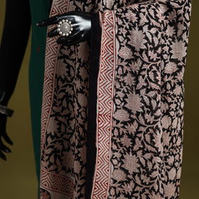 Black - pure mul cotton hand bagru dupatta 01 - handcrafted