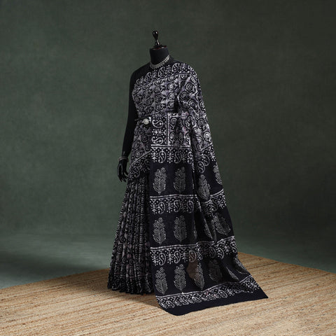 Pure mul cotton hand block batik print saree 41