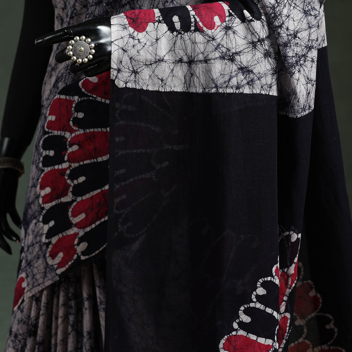 Pure mul cotton hand block batik print saree 93