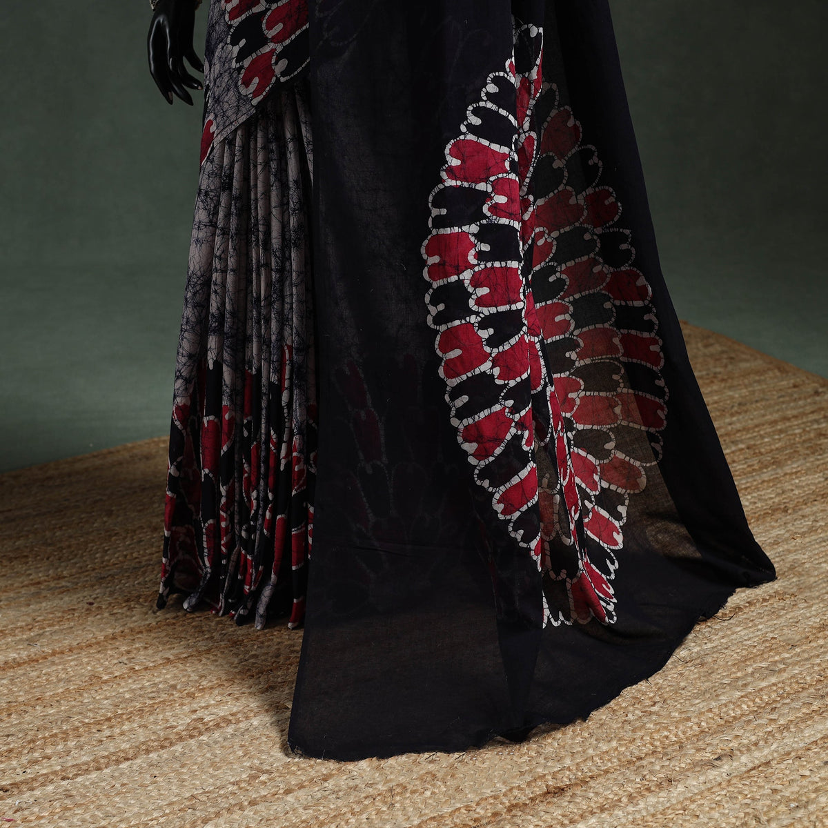 Pure mul cotton hand block batik print saree 93