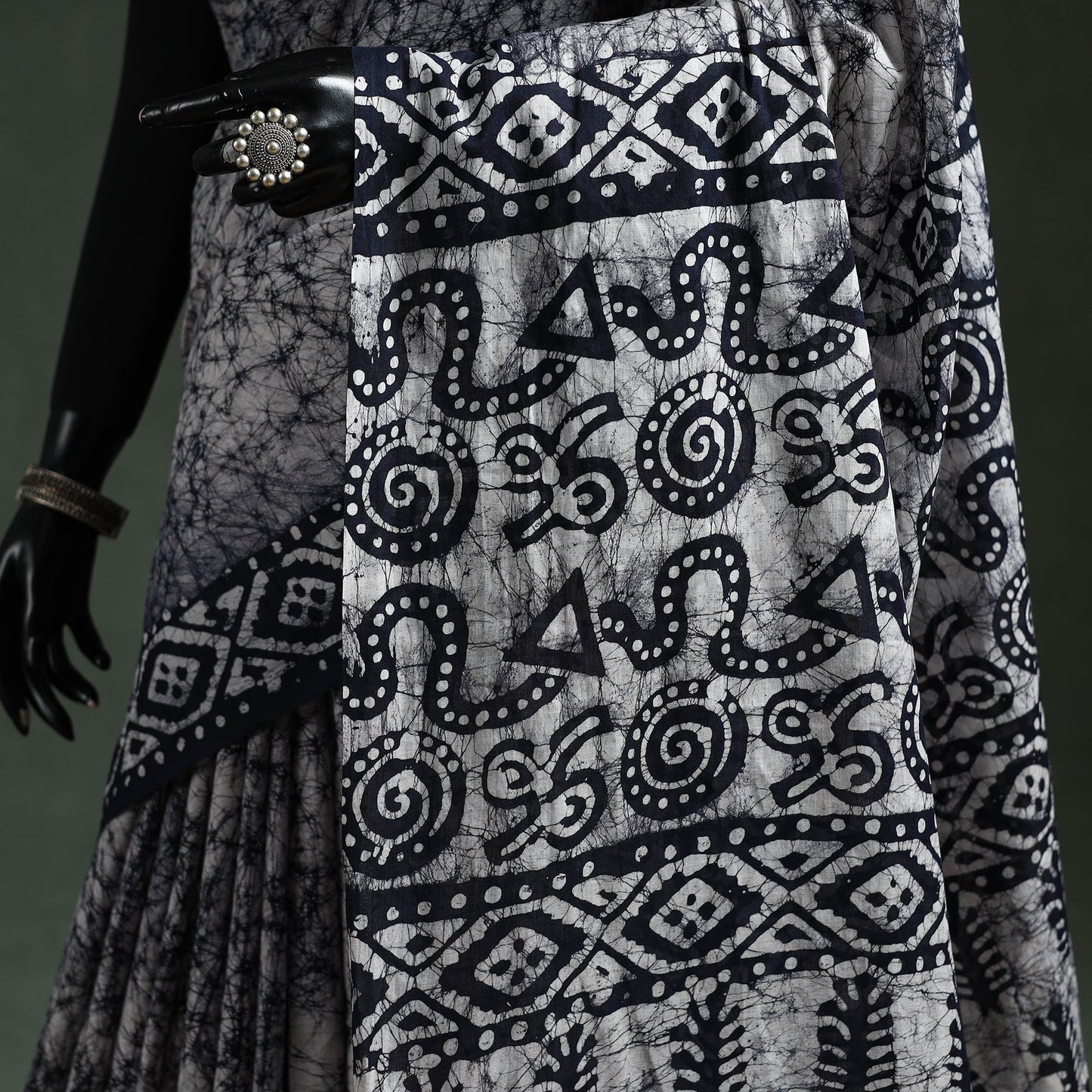 Pure mul cotton hand block batik print saree 95