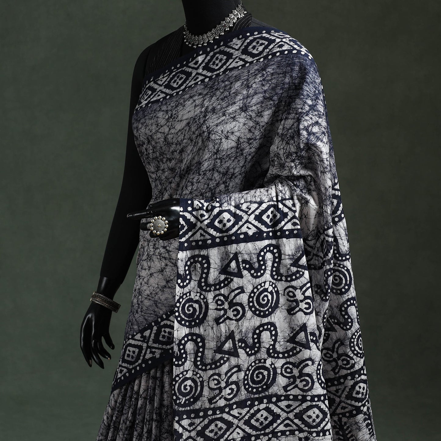 Pure mul cotton hand block batik print saree 95