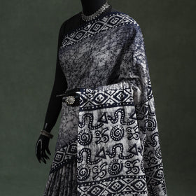 Pure mul cotton hand block batik print saree 95