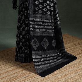 Pure mul cotton hand block sanganeri print saree 51