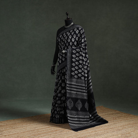 Pure mul cotton hand block sanganeri print saree 51