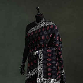 Pure mul cotton hand block sanganeri print saree 54