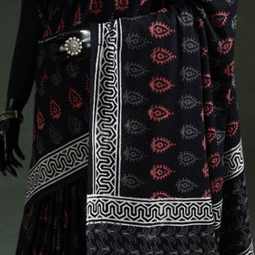 Pure mul cotton hand block sanganeri print saree 54