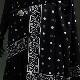 Pure mul cotton hand block sanganeri print saree 55