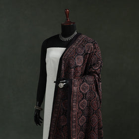 Black - pure mul cotton kutch hand block print natural dyed