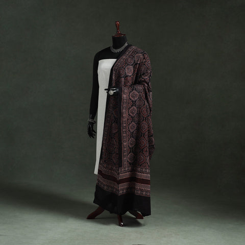 Black - pure mul cotton kutch hand block print natural dyed