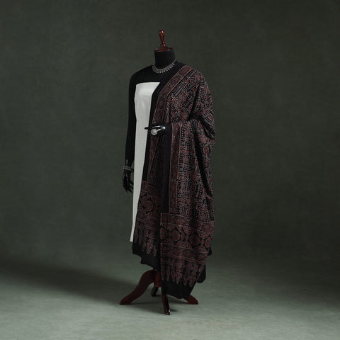 Black - pure mul cotton kutch hand block print natural dyed