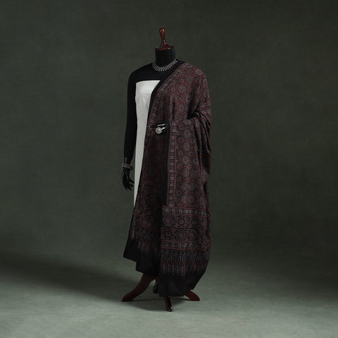 Black - pure mul cotton kutch hand block print natural dyed