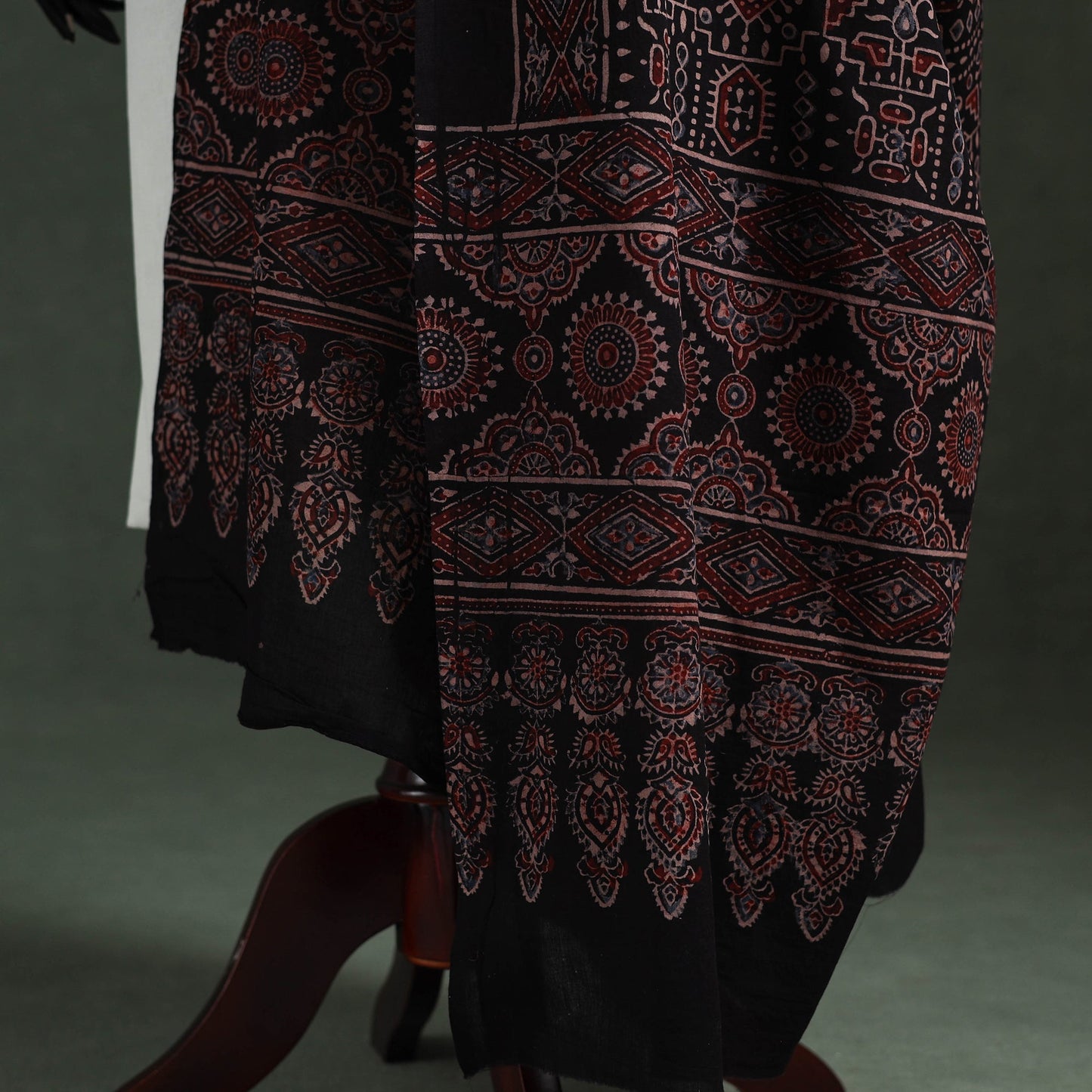 Black - pure mul cotton kutch hand block print natural dyed