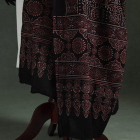 Black - pure mul cotton kutch hand block print natural dyed