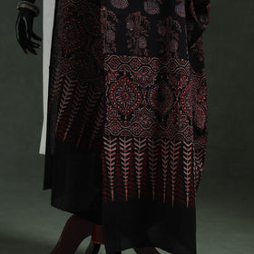 Black - pure mul cotton kutch hand block print natural dyed